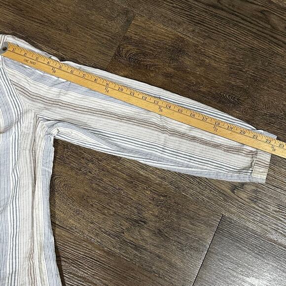 SOFT SURROUNDINGS Striped Floral Tunic Blouse sz L Boho - Picture 6 of 8